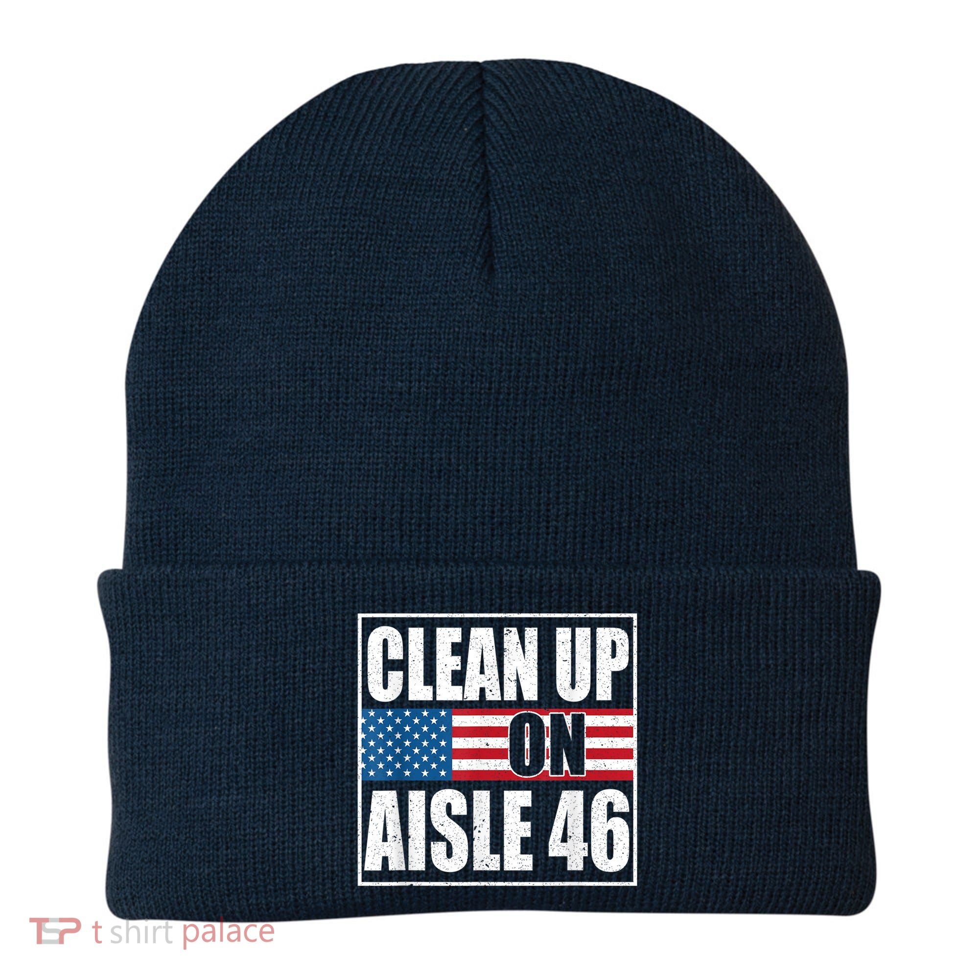 Clean Up On Aisle 46 American Flag Beanie