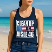 Clean Up On Aisle 46 American Flag Women's Tank Top thumb 2