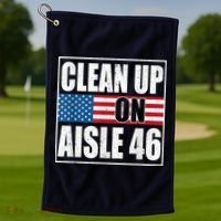 Clean Up On Aisle 46 American Flag Golf Towel thumb 1