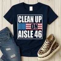 Clean Up On Aisle 46 American Flag Women's T-Shirt thumb 3