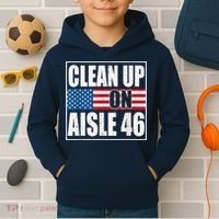 Clean Up On Aisle 46 American Flag Kids Hoodie thumb 2