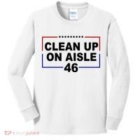 Clean Up On Aisle 46 Anti Biden Kids Long Sleeve Shirt thumb 0