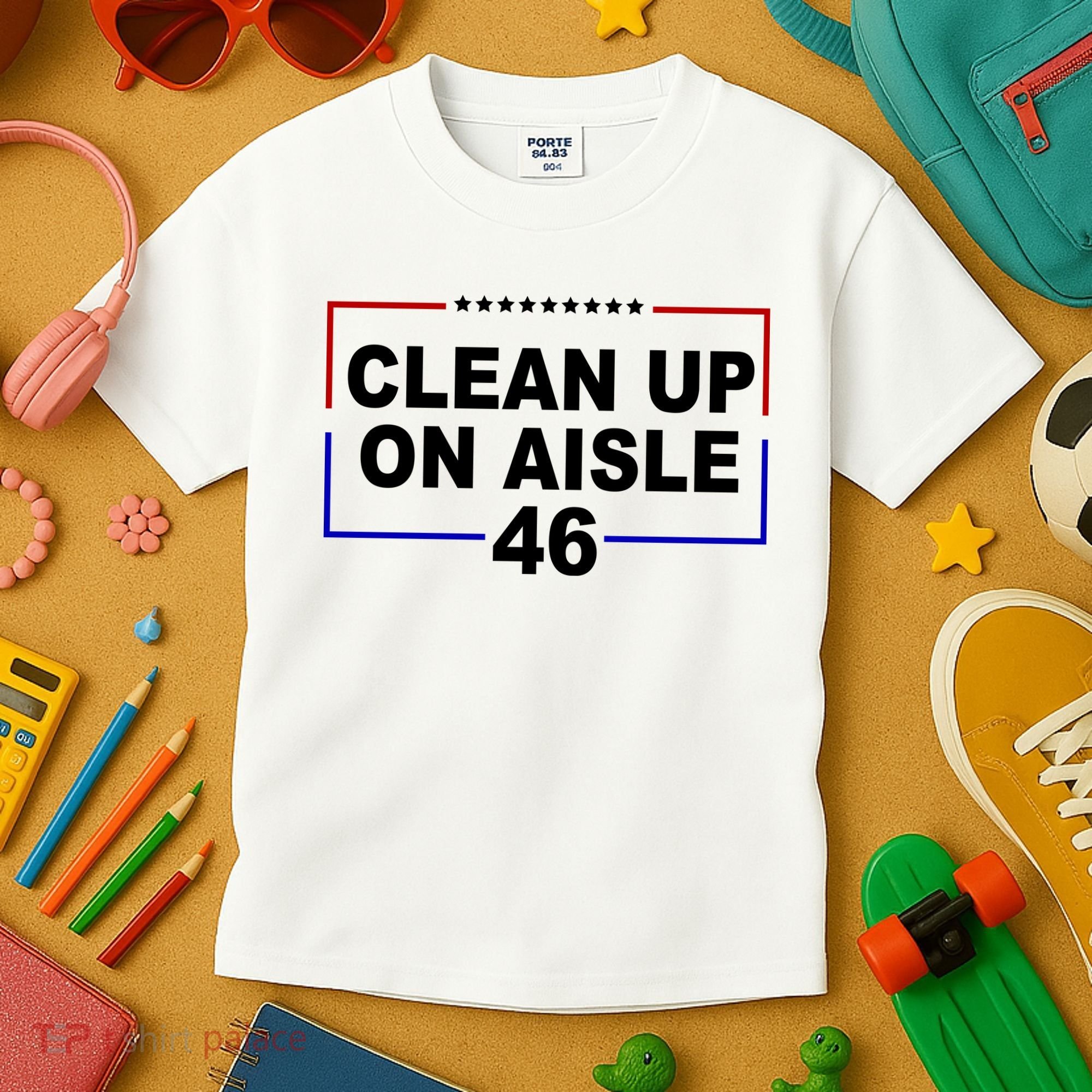 Clean Up On Aisle 46 Anti Biden Kids T-Shirt