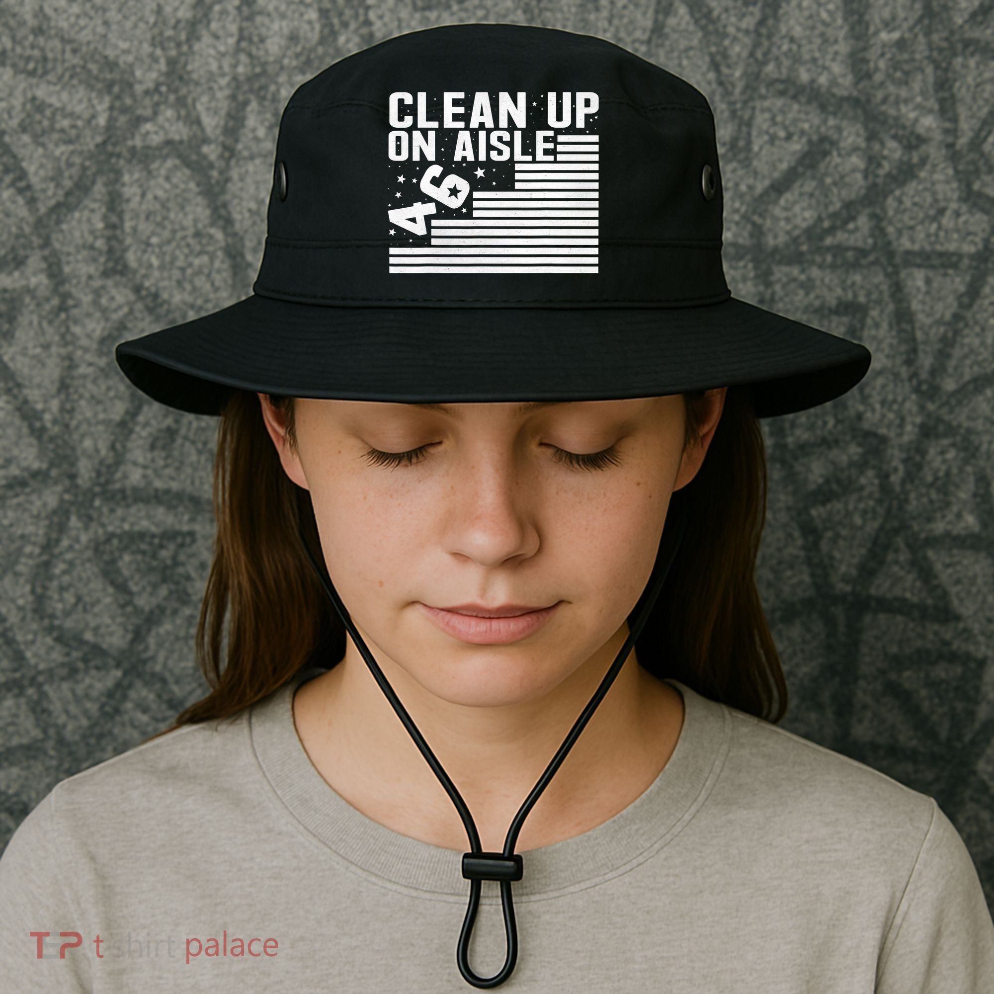 Clean Up On Aisle 46 Impeach Biden Sarcastic Anti Biden 86 46 Bucket Hat