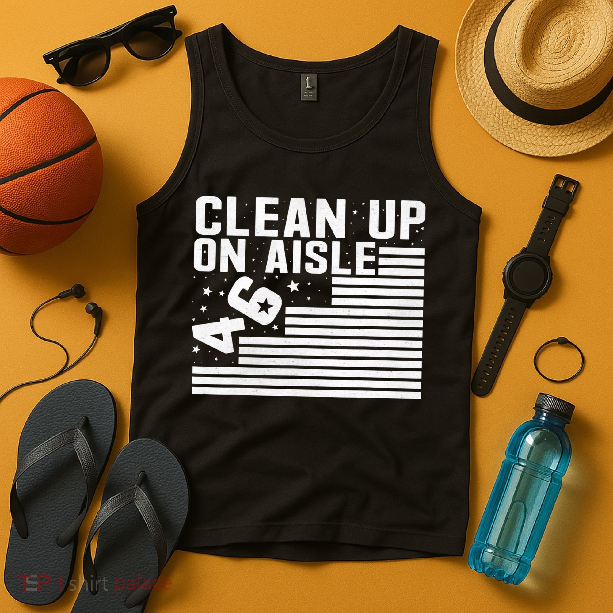 Clean Up On Aisle 46 Impeach Biden Sarcastic Anti Biden 86 46 Tank Top