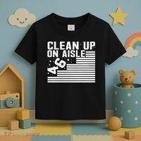 Clean Up On Aisle 46 Impeach Biden Sarcastic Anti Biden 86 46 Toddler T-Shirt thumb 3