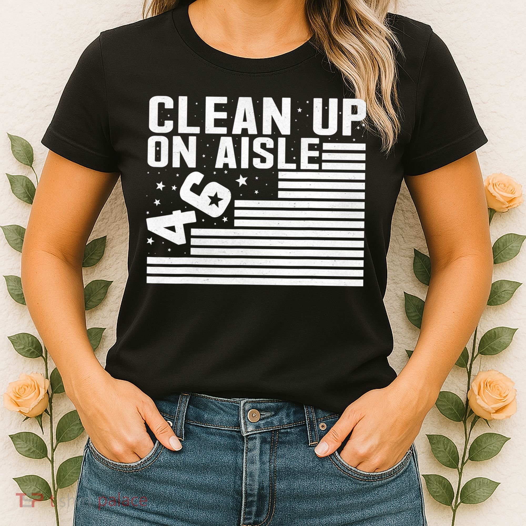 Clean Up On Aisle 46 Impeach Biden Sarcastic Anti Biden 86 46 Women's T-Shirt