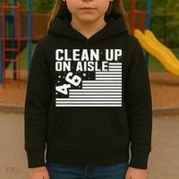 Clean Up On Aisle 46 Impeach Biden Sarcastic Anti Biden 86 46 Kids Hoodie thumb 3