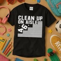 Clean Up On Aisle 46 Impeach Biden Sarcastic Anti Biden 86 46 Kids T-Shirt thumb 3