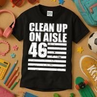 Clean Up On Aisle 46 Anti Biden Kids T-Shirt thumb 3