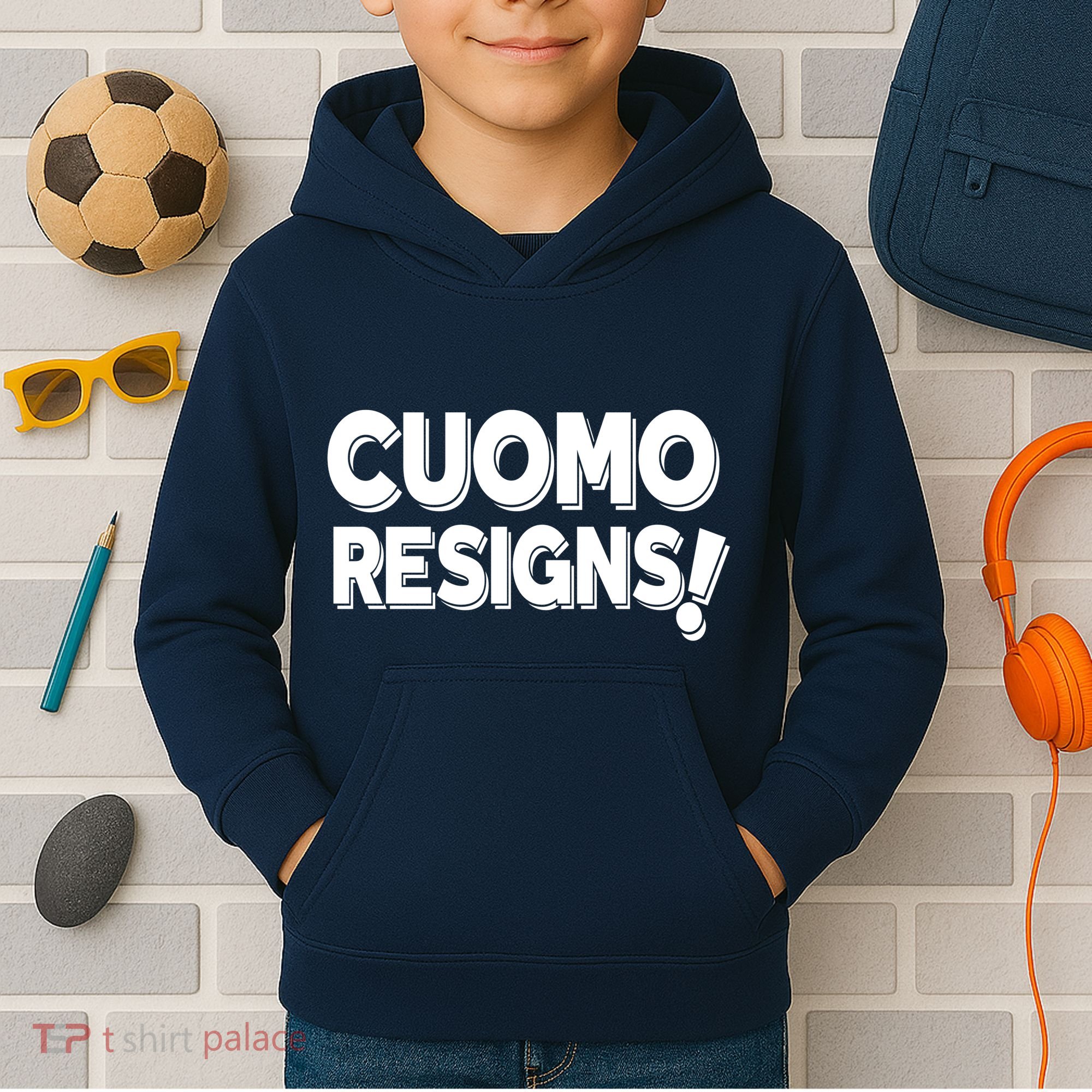 Cuomo Resigns Kids Hoodie