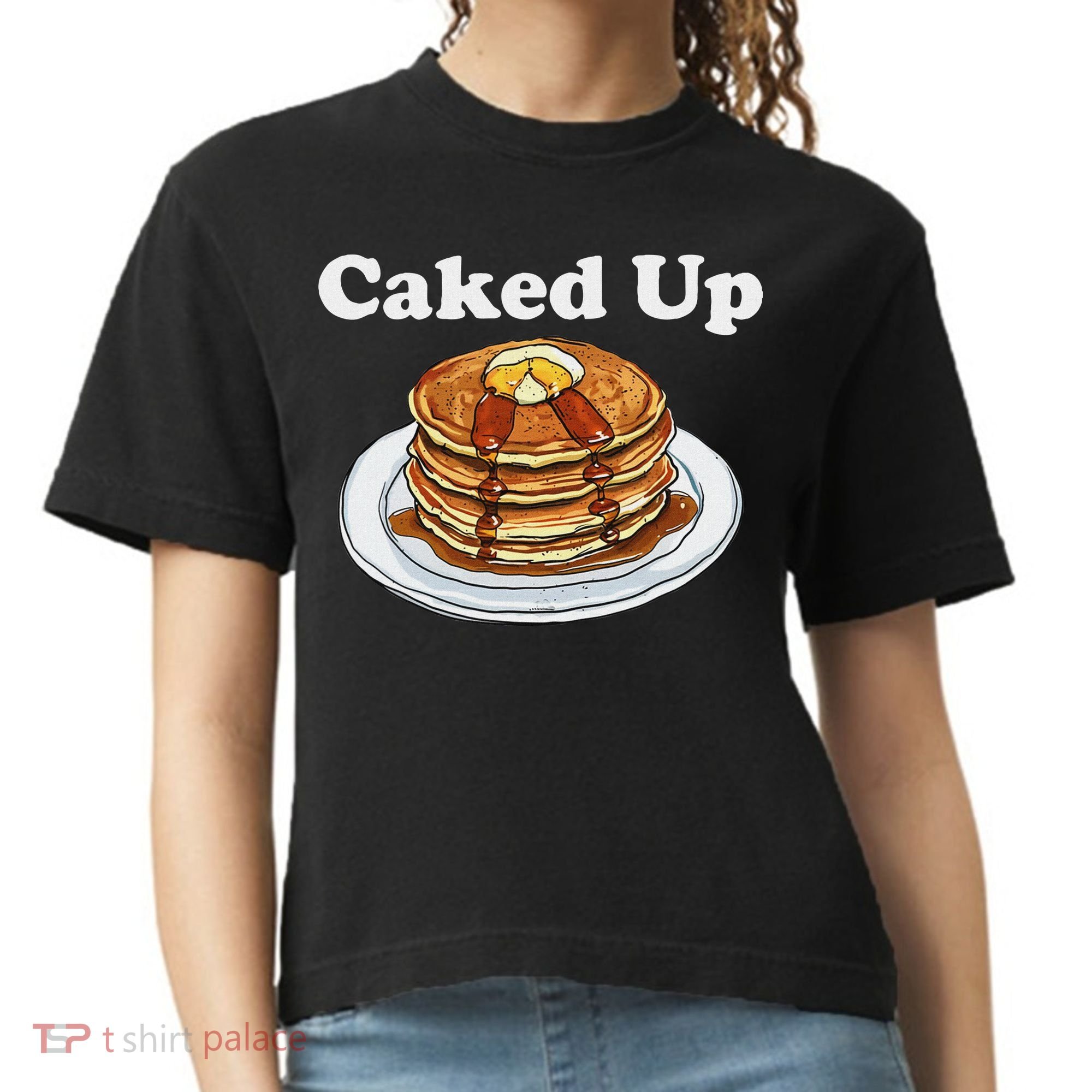 Caked Up Pancake Lover Sweet Breakfast Baking Comfort Colors Boxy T-Shirt