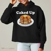 Caked Up Pancake Lover Sweet Breakfast Baking Ladies Heavyweight Boxy Pullover Hoodie thumb 0