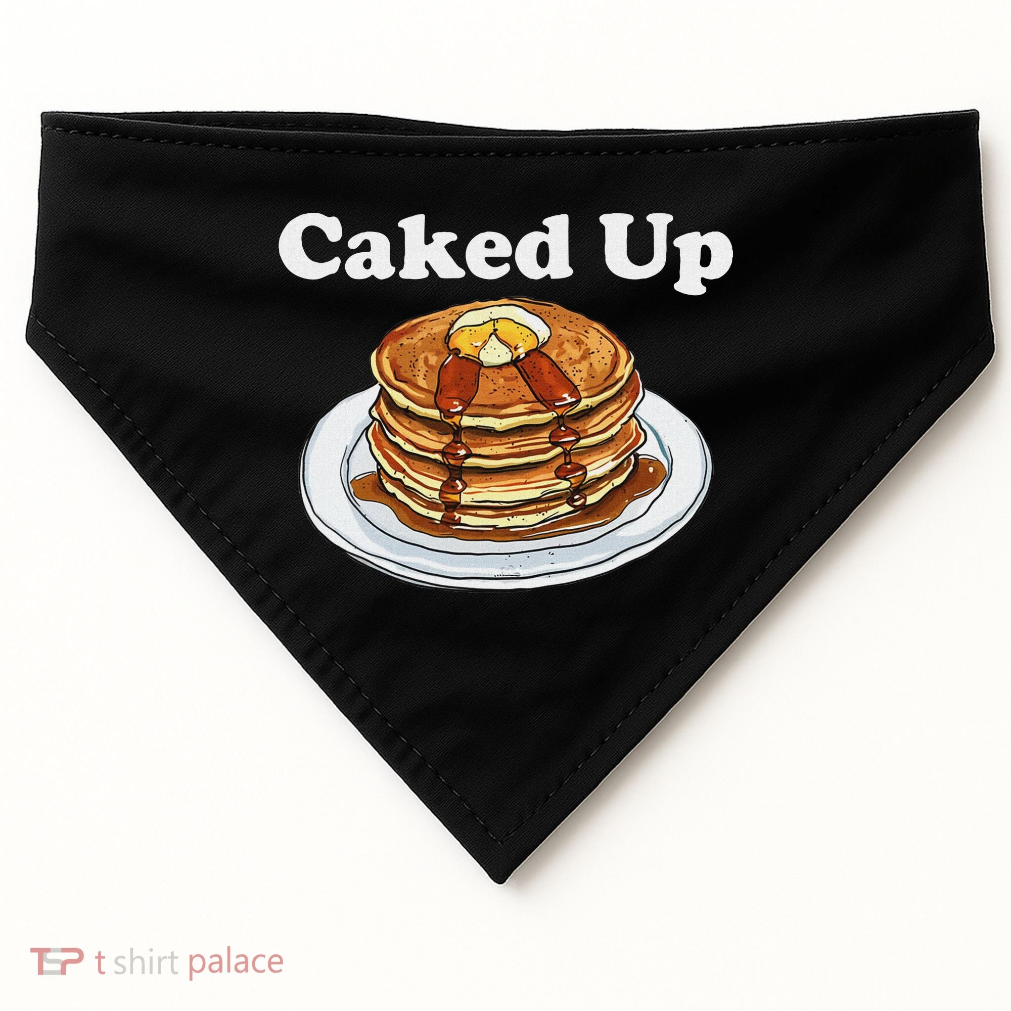 Caked Up Pancake Lover Sweet Breakfast Baking USA-Made Doggie Bandana