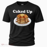Caked Up Pancake Lover Sweet Breakfast Baking Cooling Performance Crew T-Shirt thumb 0