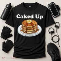 Caked Up Pancake Lover Sweet Breakfast Baking Cooling Performance Crew T-Shirt thumb 3