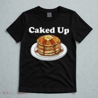 Caked Up Pancake Lover Sweet Breakfast Baking T-Shirt thumb 5