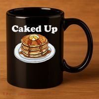 Caked Up Pancake Lover Sweet Breakfast Baking 11oz C Handle Ceramic Mug thumb 3