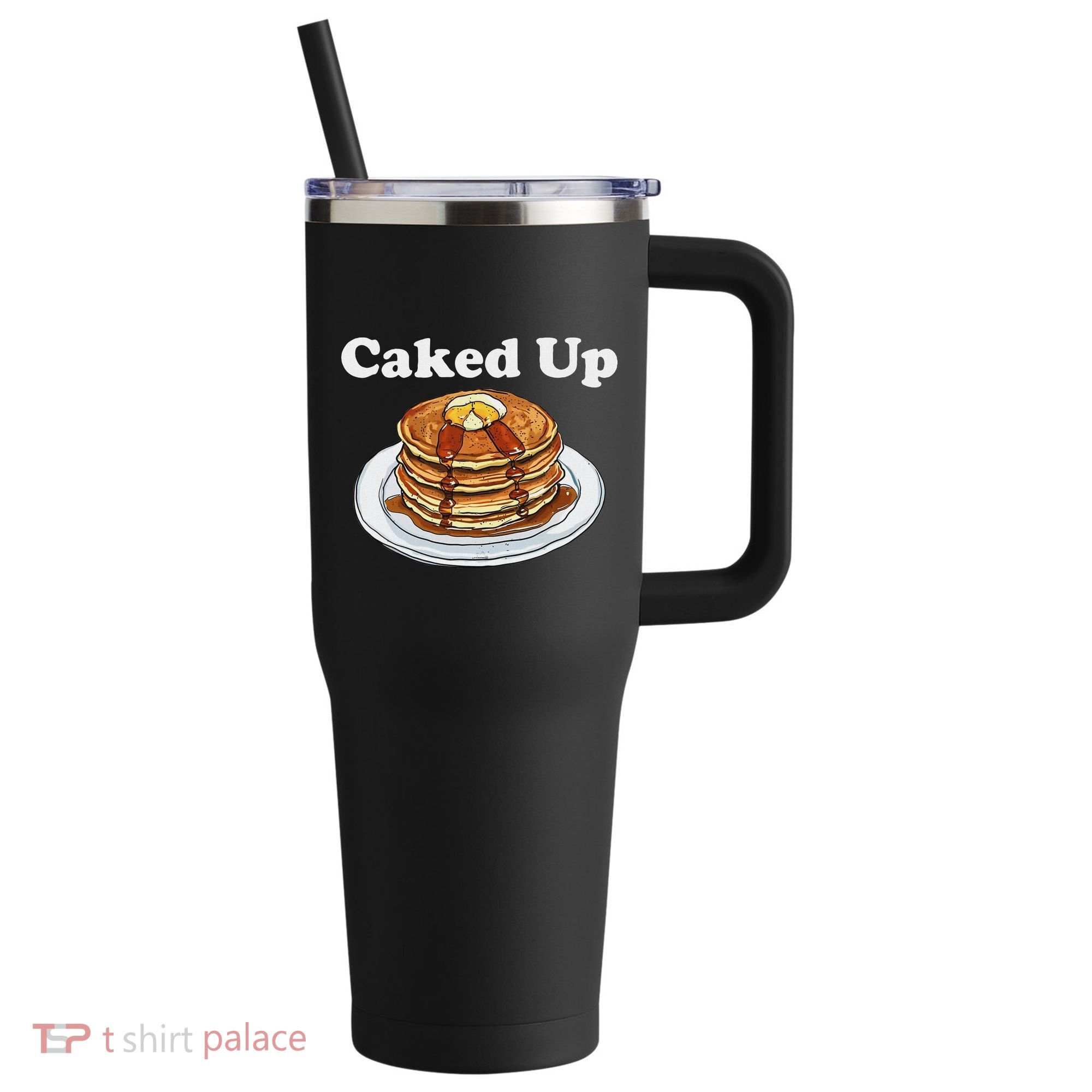 Caked Up Pancake Lover Sweet Breakfast Baking 40oz Vacuum Insulated Stainless Steel Travel Tumbler