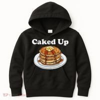 Caked Up Pancake Lover Sweet Breakfast Baking Kids Hoodie thumb 0