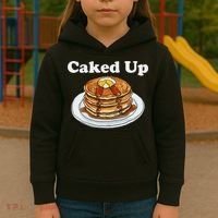 Caked Up Pancake Lover Sweet Breakfast Baking Kids Hoodie thumb 3