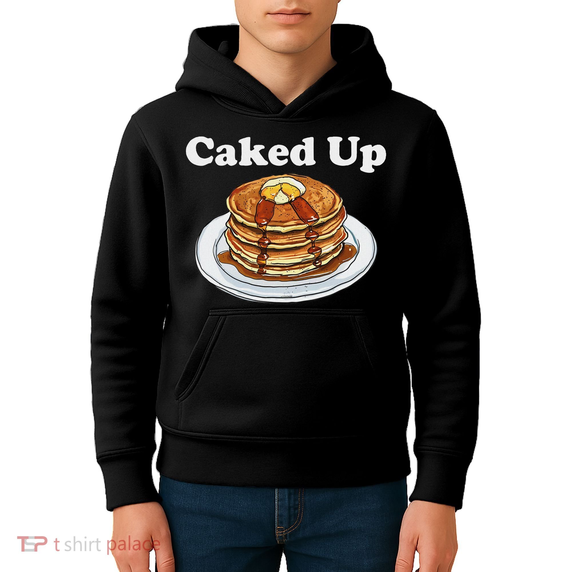 Caked Up Pancake Lover Sweet Breakfast Baking Kids Hoodie