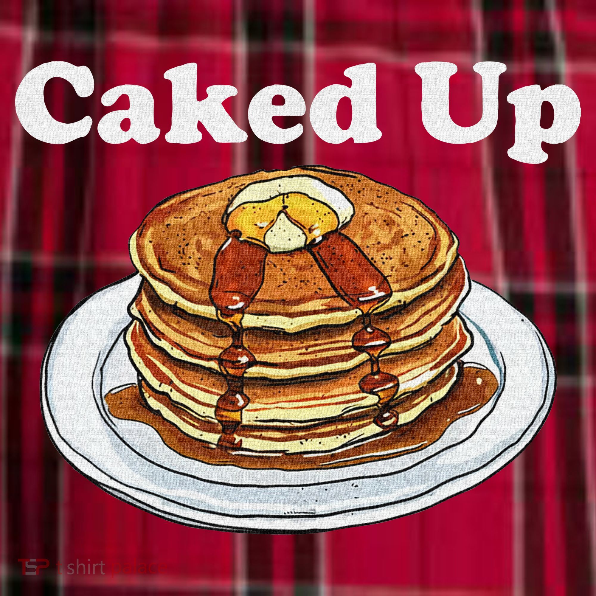 Caked Up Pancake Lover Sweet Breakfast Baking Men's Flannel Plaid Pajama Pants