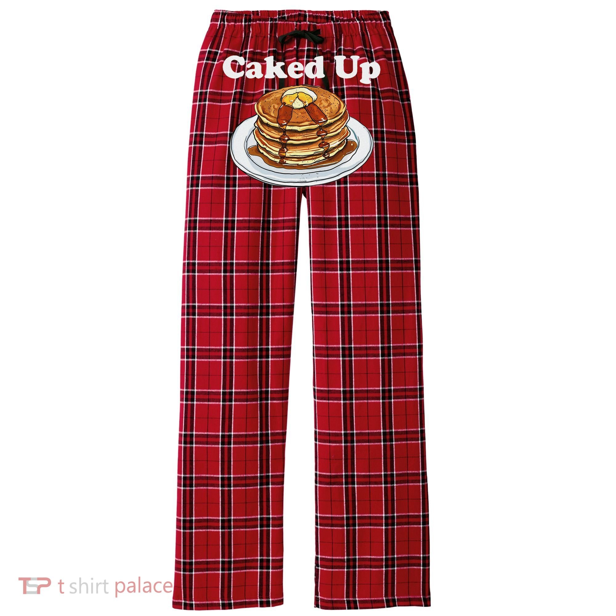 Caked Up Pancake Lover Sweet Breakfast Baking Women's Flannel Plaid Pajama Pants