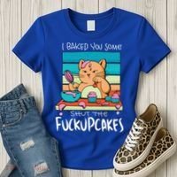 Cupcake Cat Bake You Fuckupcakes Women's T-Shirt thumb 3