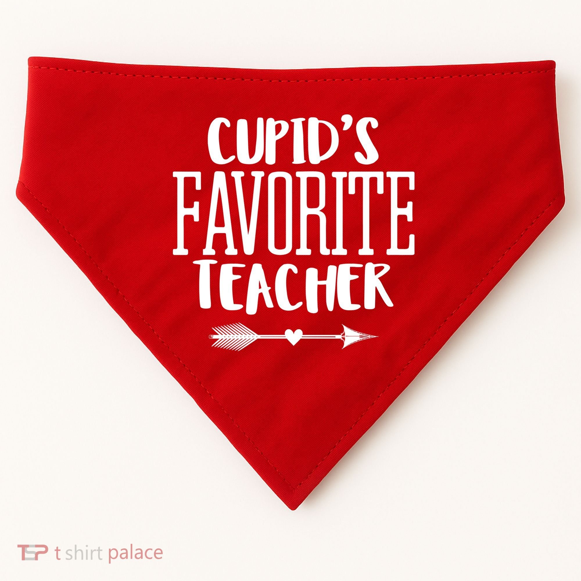 Cupid's Favorite Teacher USA-Made Doggie Bandana