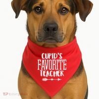 Cupid's Favorite Teacher USA-Made Doggie Bandana thumb 1