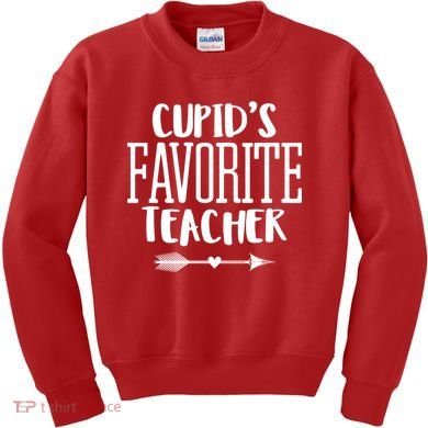 Cupid's Favorite Teacher Kids Sweatshirt