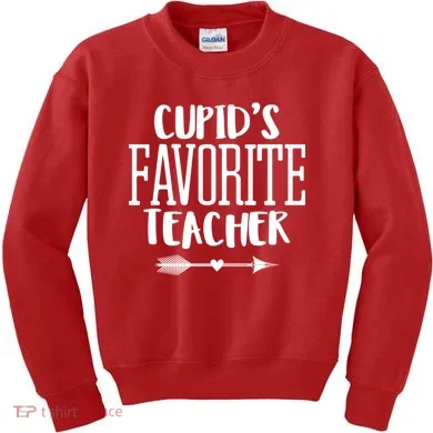 Cupid's Favorite Teacher Kids Sweatshirt