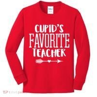 Cupid's Favorite Teacher Kids Long Sleeve Shirt thumb 0