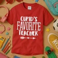 Cupid's Favorite Teacher Kids T-Shirt thumb 3