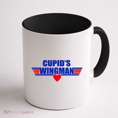 Cupid's Wingman Valentine's Day Coffee Mug back