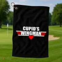 Cupid's Wingman Valentine's Day Golf Towel thumb 1