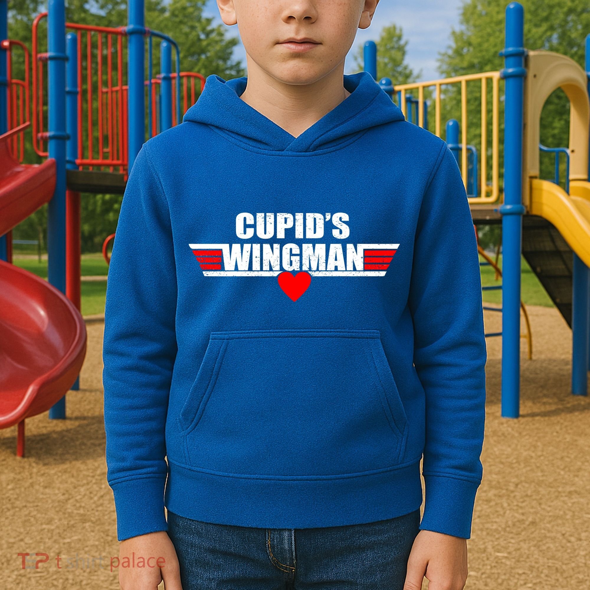 Cupid's Wingman Valentine's Day Kids Hoodie