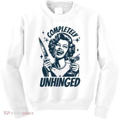 Completely Unhinged Retro Graphic Vintage 90s Kids Sweatshirt
