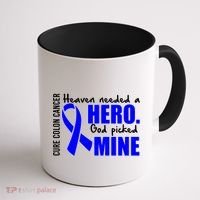Cure Colon Cancer Heaven Needed A Hero Coffee Mug thumb 1