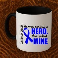 Cure Colon Cancer Heaven Needed A Hero Coffee Mug thumb 2