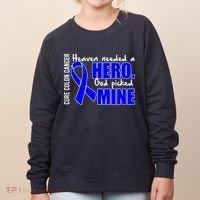 Cure Colon Cancer Heaven Needed A Hero Women's Sweatshirt thumb 0