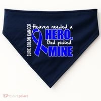 Cure Colon Cancer Heaven Needed A Hero USA-Made Doggie Bandana thumb 0