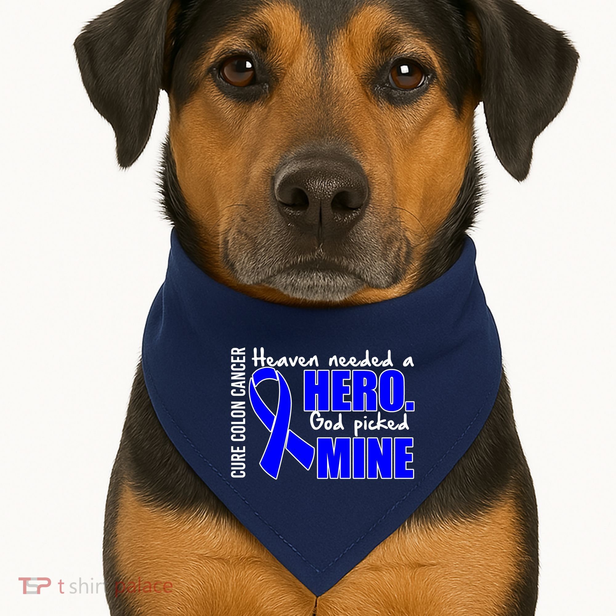 Cure Colon Cancer Heaven Needed A Hero USA-Made Doggie Bandana