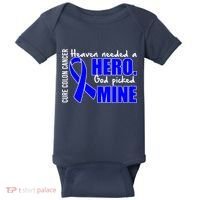 Cure Colon Cancer Heaven Needed A Hero Baby Bodysuit thumb 0