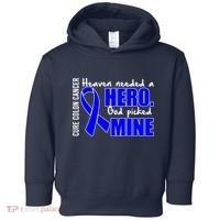 Cure Colon Cancer Heaven Needed A Hero Toddler Hoodie thumb 0