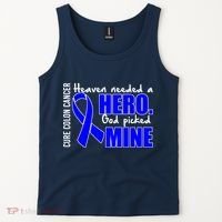Cure Colon Cancer Heaven Needed A Hero Tank Top thumb 2