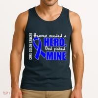 Cure Colon Cancer Heaven Needed A Hero Tank Top thumb 3