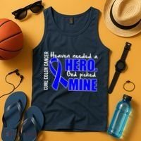 Cure Colon Cancer Heaven Needed A Hero Tank Top thumb 4