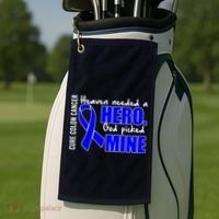 Cure Colon Cancer Heaven Needed A Hero Golf Towel thumb 2
